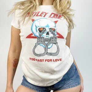 Chaser Motley Crue Too Fast For Love Off White Short Sleeve Tshirt M